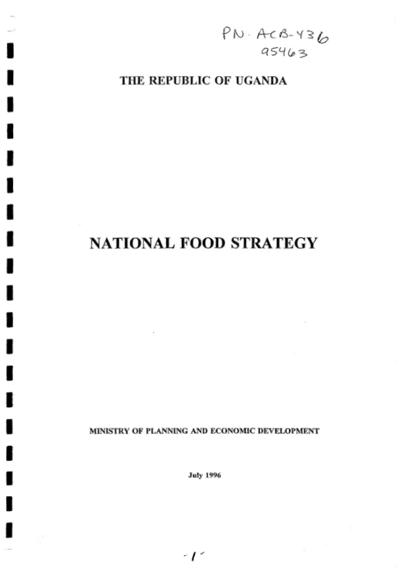 Republic of Uganda : national food strategy