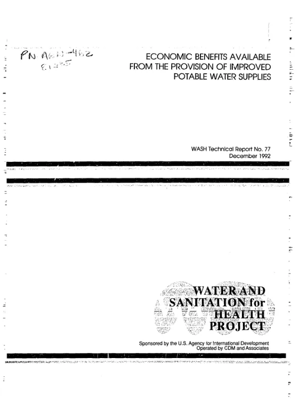 Economic benefits available from the provision of improved potable water supplies : a review and assessment of the existing evidence