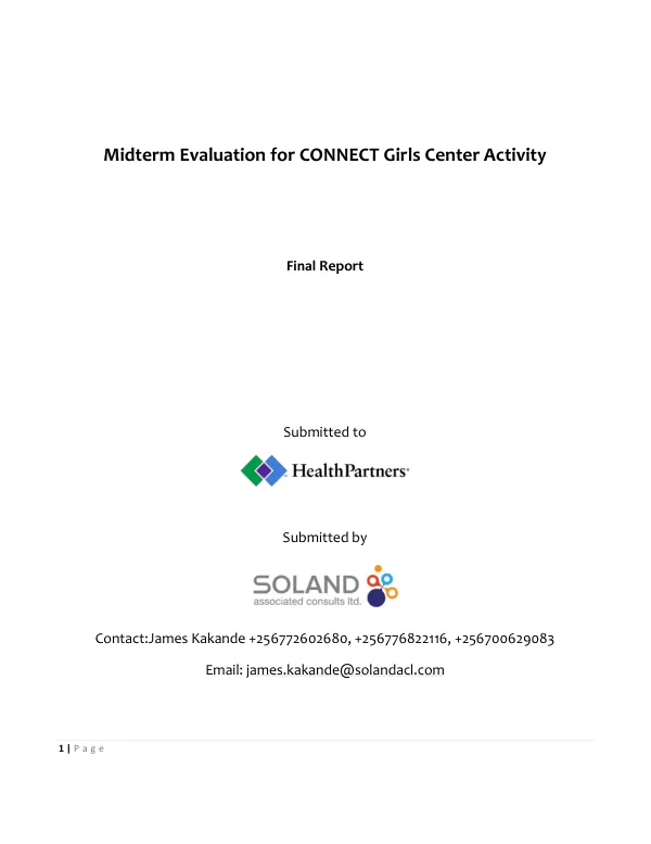 Midterm evaluation for CONNECT girls center activity : final report