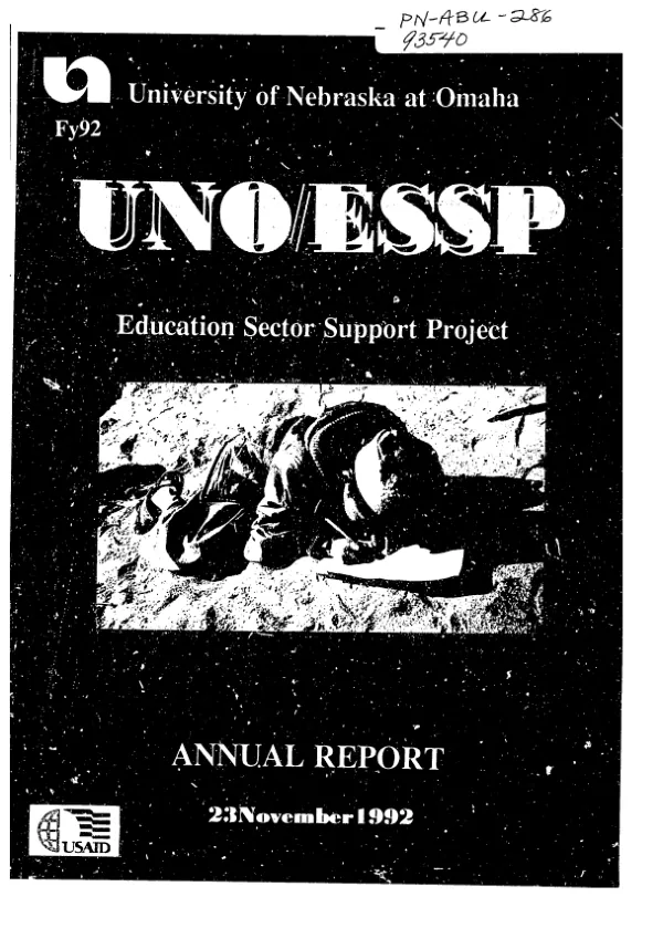 University of Nebraska at Omaha/education sector support project (UNO/ESSP) : annual report, FY 92