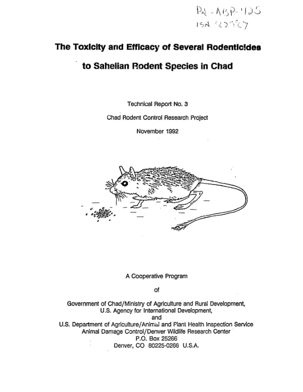 Toxicity and efficacy of several rodenticides to Sahelian rodent species in Chad