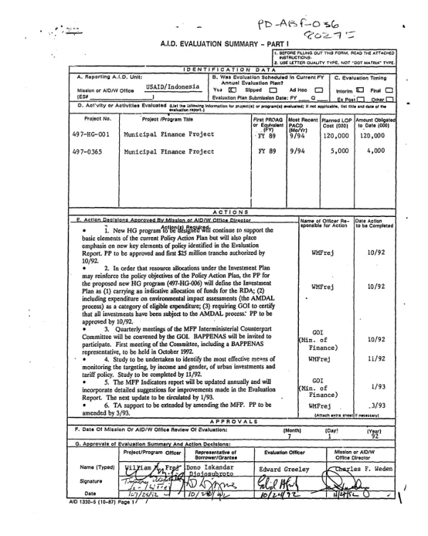 Municipal finance project