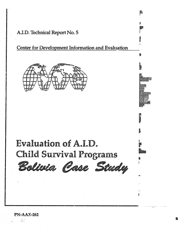 Evaluation of AID child survival programs : Bolivia case study