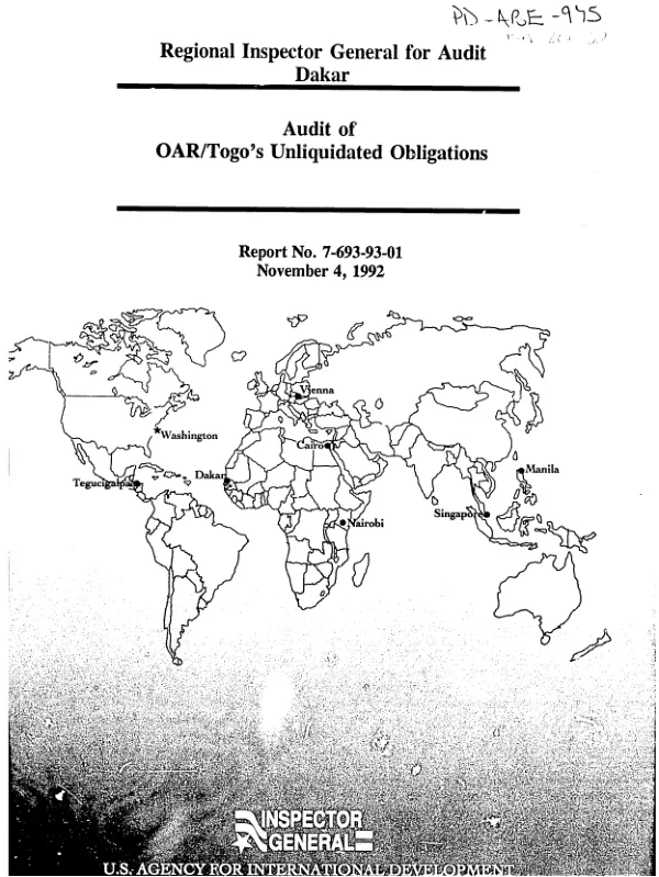 Audit of OAR/Togo"s unliquidated obligations