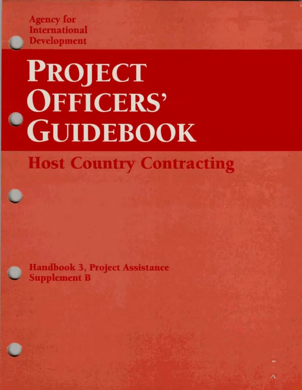Project officers" guidebook : host country contracting