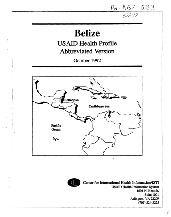 Belize : USAID health profile -- abbreviated version