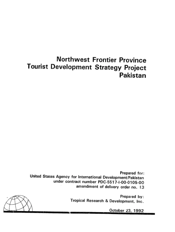 Northwest Frontier Province tourist development strategy project : Pakistan
