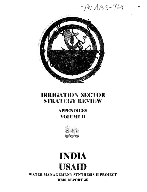 Irrigation sector strategy review : appendices, volume II