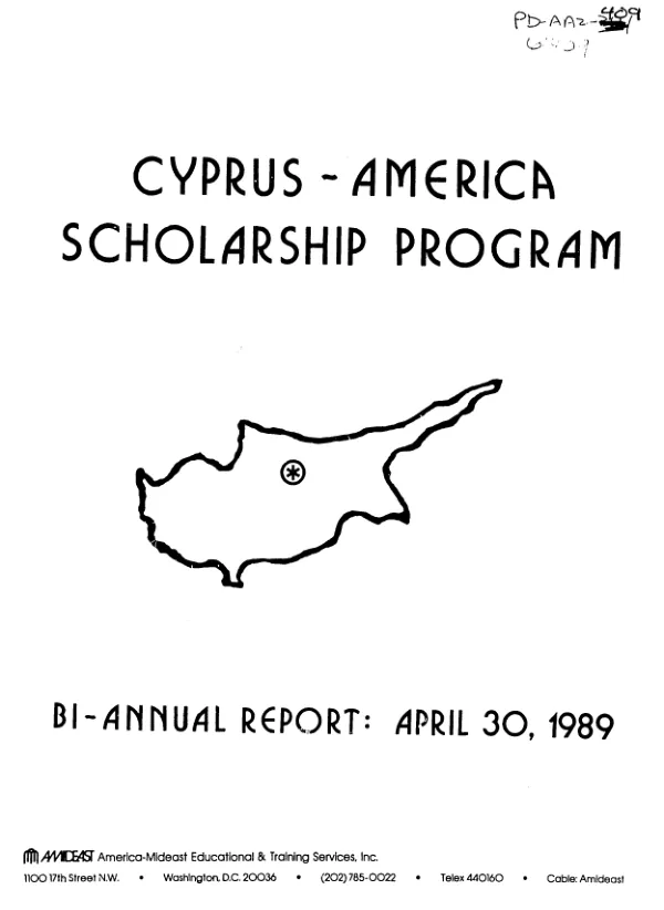 Cyprus-America scholarship program : bi-annual report, April 30, 1989
