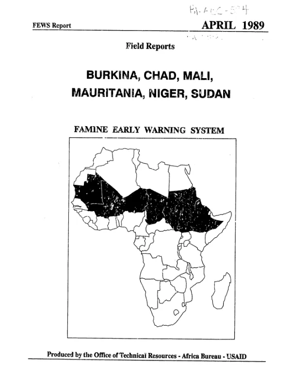 Field reports : Burkina [Faso], Chad, Mali, Mauritania, Niger, Sudan