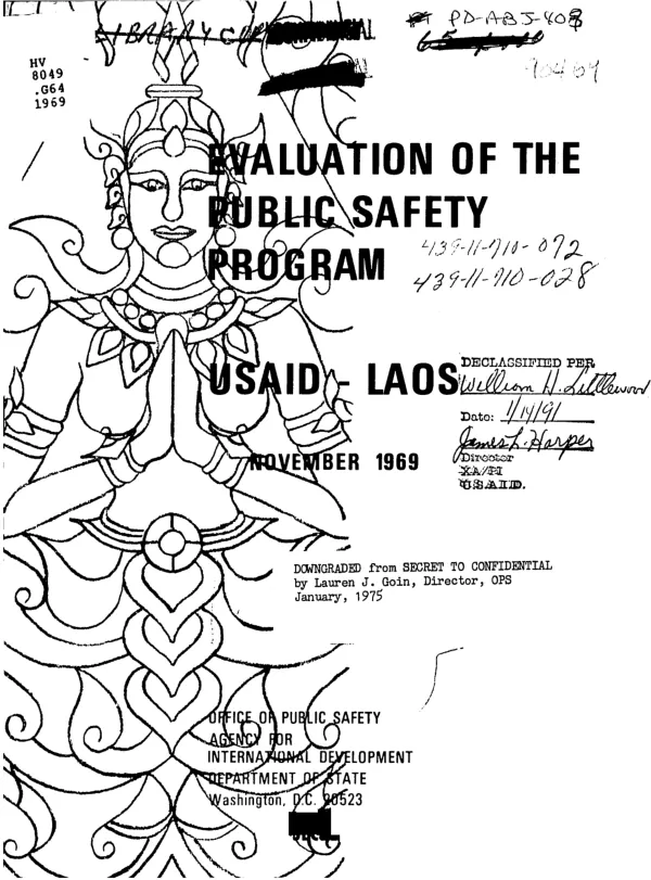 Evaluation of the public safety program, USAID/Laos