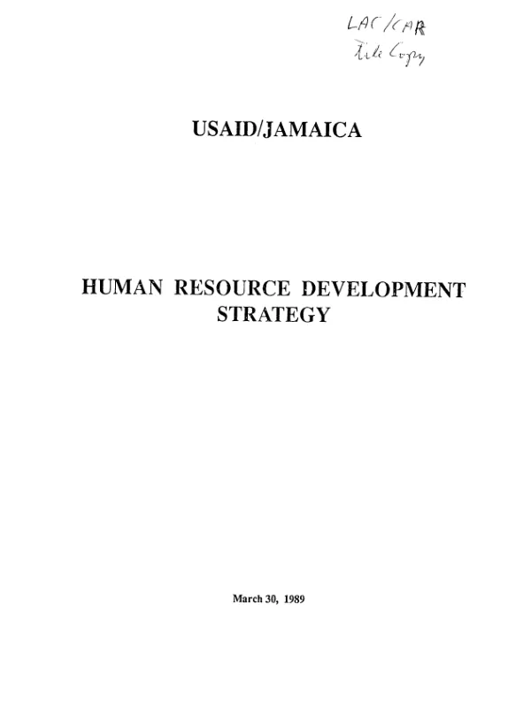 USAID/Jamaica : human resource development strategy