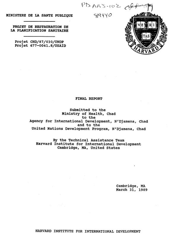 Final report [: health planning restoration project]