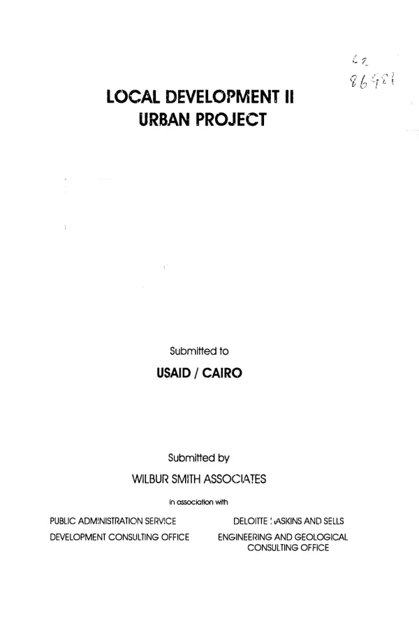 Local development II urban project : operations and maintenance profile
