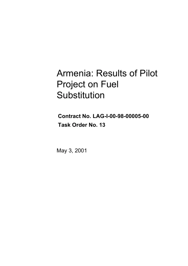 Armenia : results of pilot project on [heating] fuel substitution