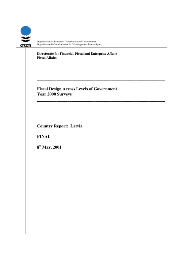 Fiscal design across levels of government, year 2000 surveys -- country report : Latvia