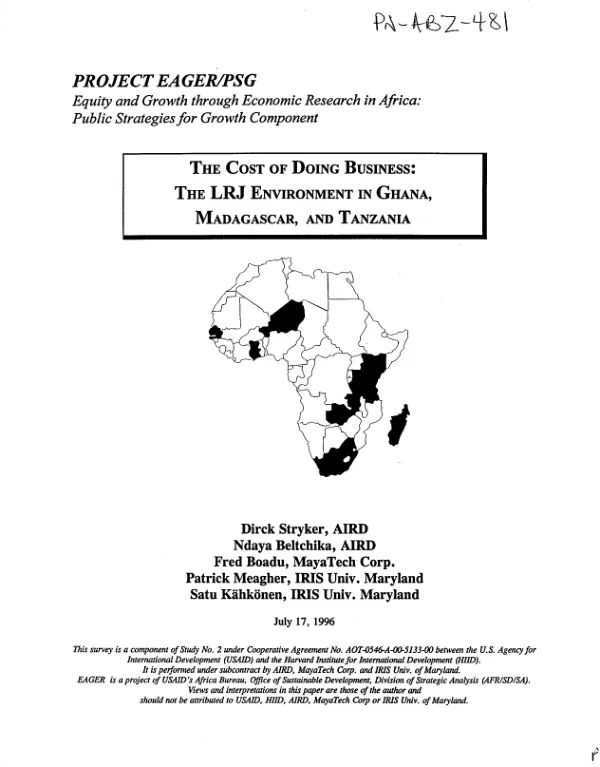 First annual report 1 January 2001 through 31 December 2001 under the USAID-funded project Assistance a la Dynamisation de l"Agribusiness au Rwanda (ADAR)