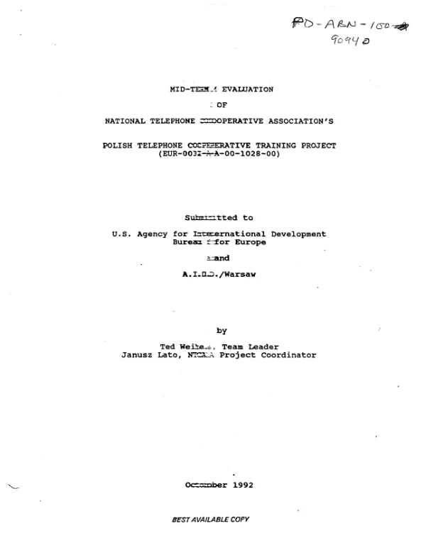 Review of the COPE [community-based options for protection and empowerment] program and its strengthening of AIDS committee structures