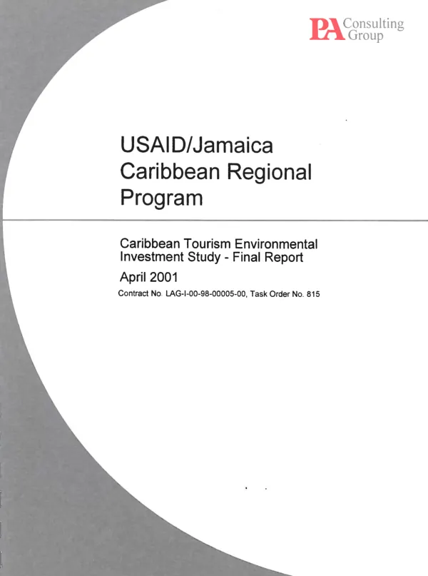 Caribbean tourism environmental investment study -- final report