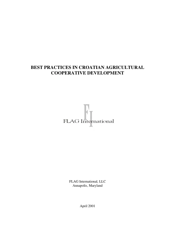 Best practices in Croatian agricultural cooperative development