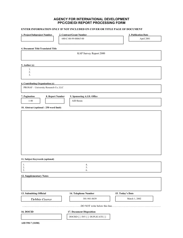 Enquete sur les connaissances, attitudes et pratiques en matiere de sante familiale : rapport final