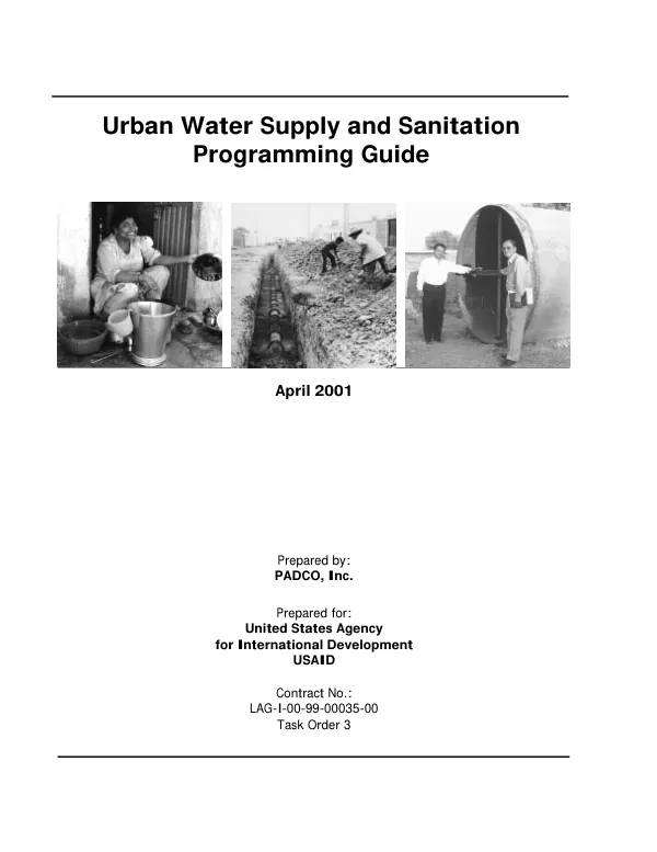 Urban water supply and sanitation programming guide