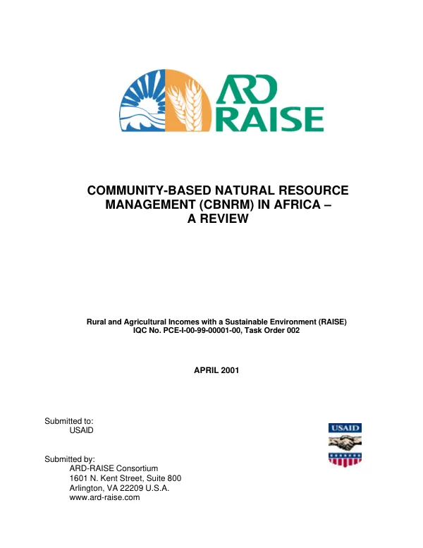 Community-based natural resource management (CBNRM) in Africa : a review