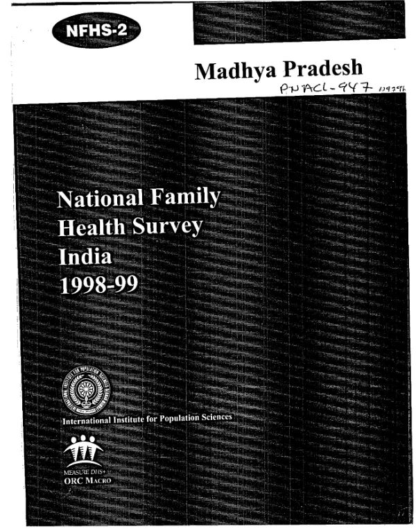 National family health survey (NFHS-2) : India -- 1998-99 : Madhya Pradesh