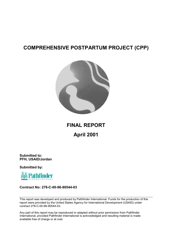 Comprehensive postpartum [post partum] project (CPP) : final report