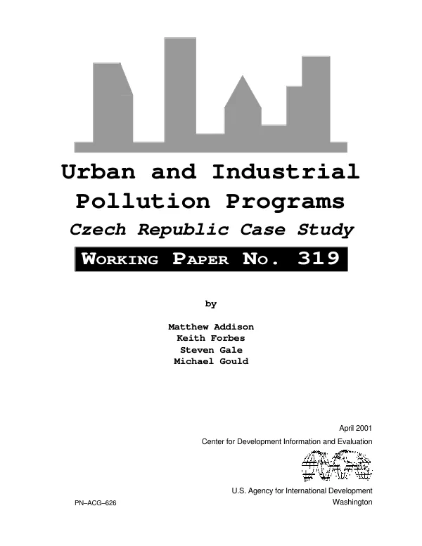 Urban and industrial pollution programs : Czech Republic case study