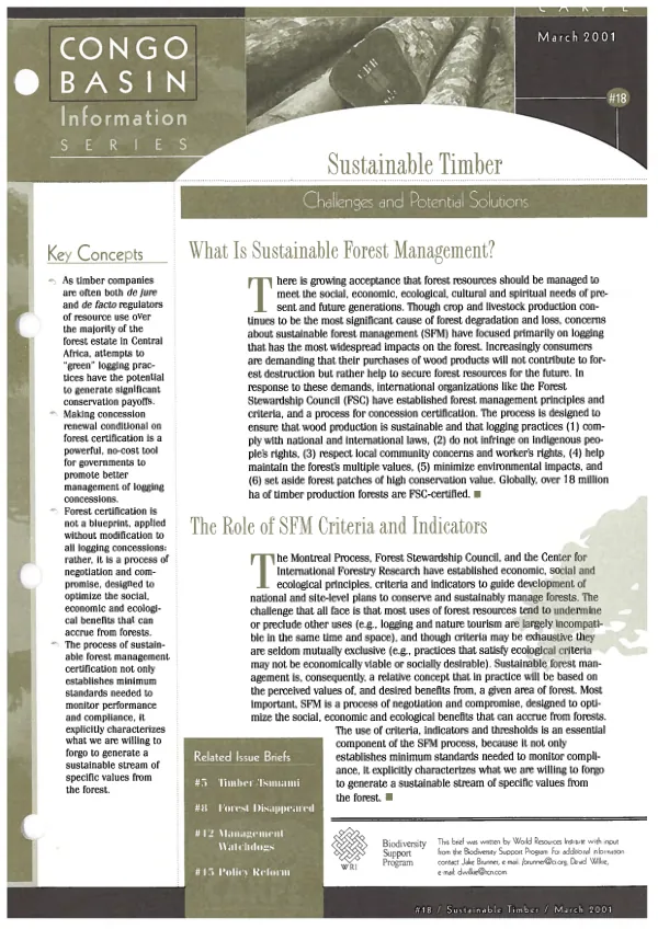 Sustainable timber : challenges and potential solutions