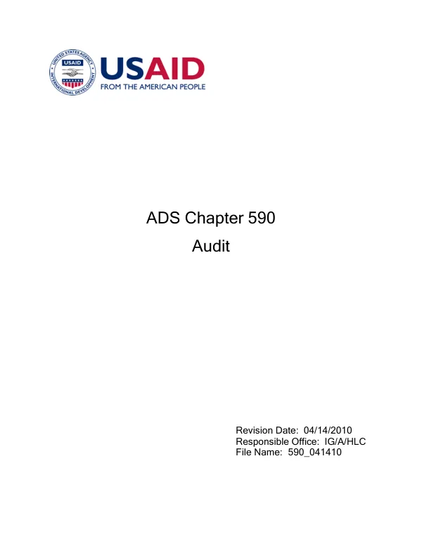 ADS chapter 590 : audit