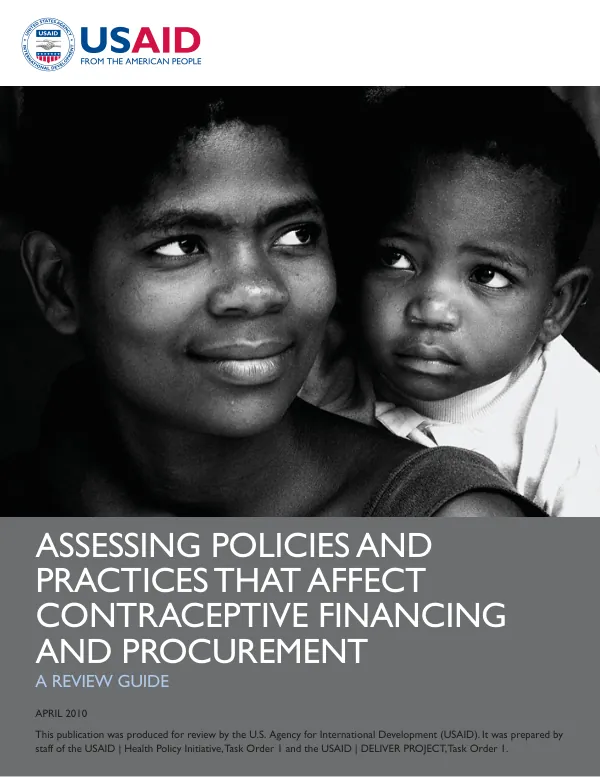 Assessing policies and practices that affect contraceptive financing and procurement : a review guide