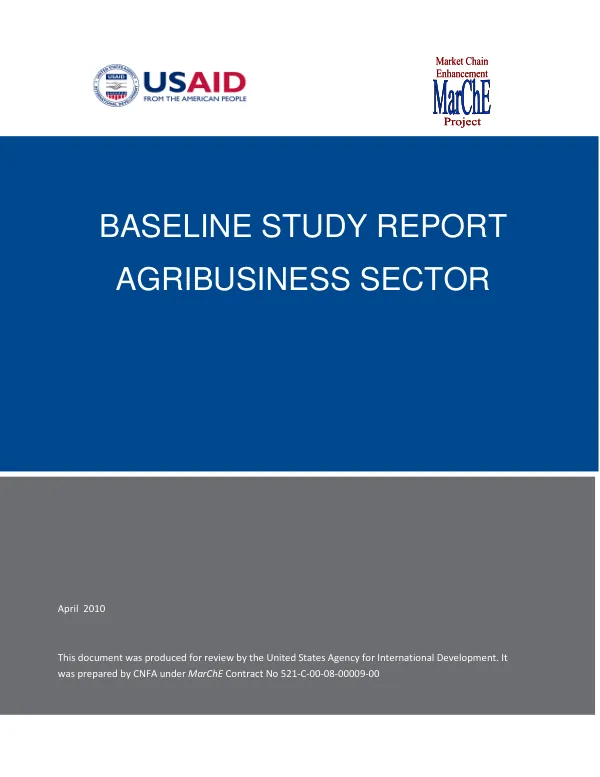 Baseline study report agribusiness sector