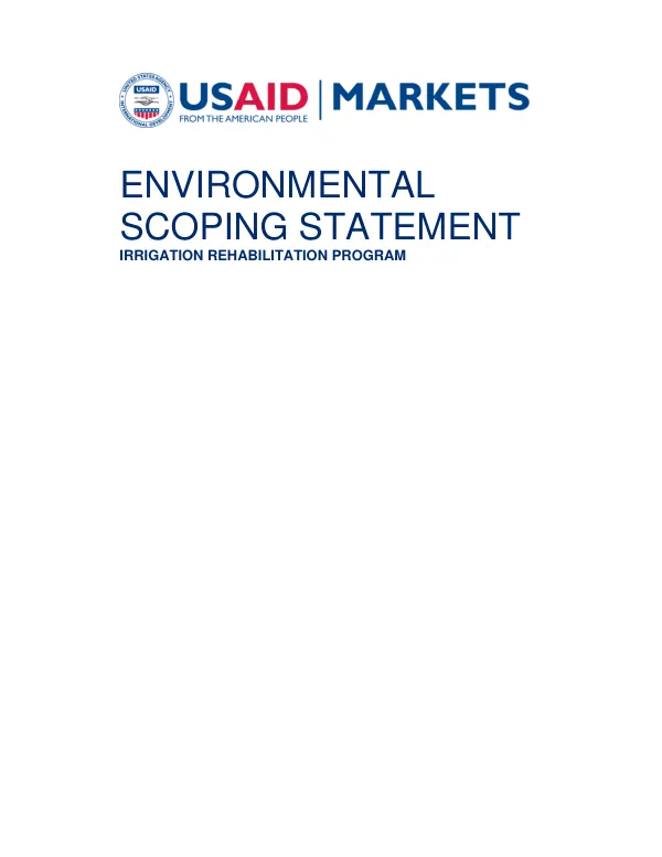 Environmental scoping statement : irrigation rehabilitation program