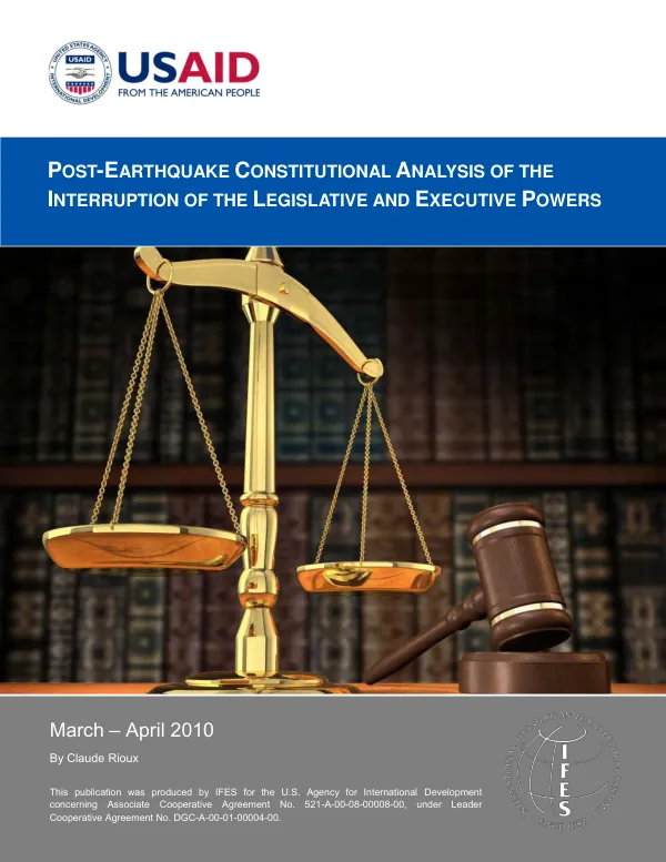 Post-earthquake constitutional analysis of the interruption of the legislative and executive powers