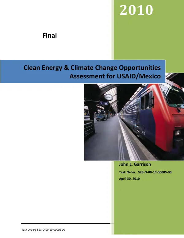 Clean energy & climate change opportunities assessment for USAID/Mexico
