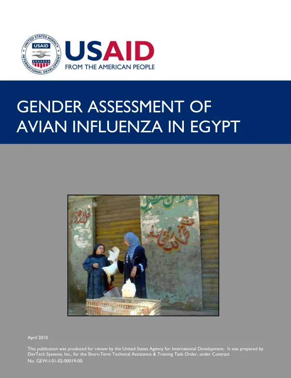 Gender assessment of avian influenza in Egypt