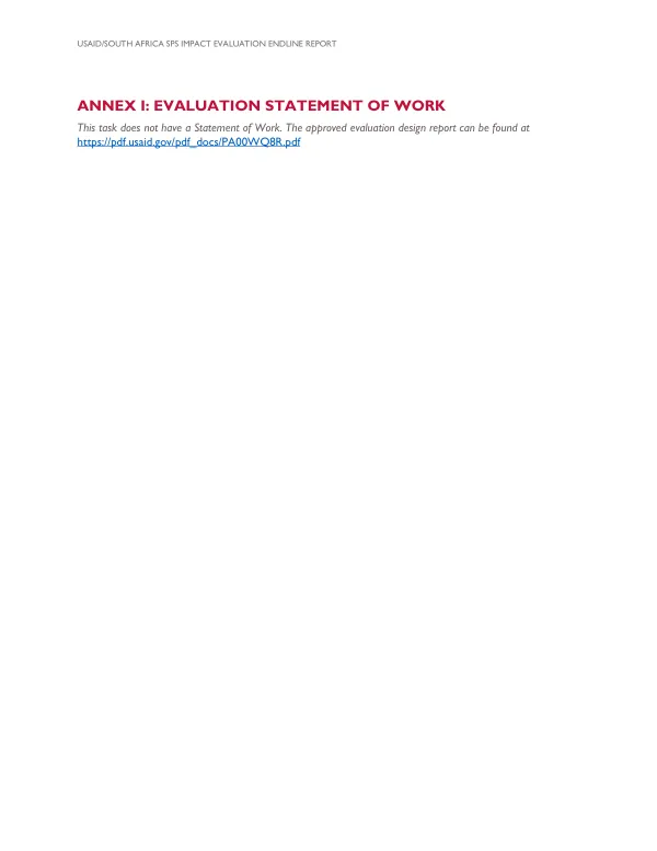 [USAID reading and access story powered school program impact evaluation : endline report] : annex I : evaluation statement of work