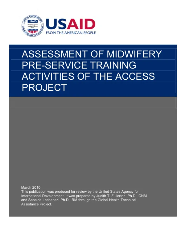 Assessment of midwifery pre-service training activities of the ACCESS project