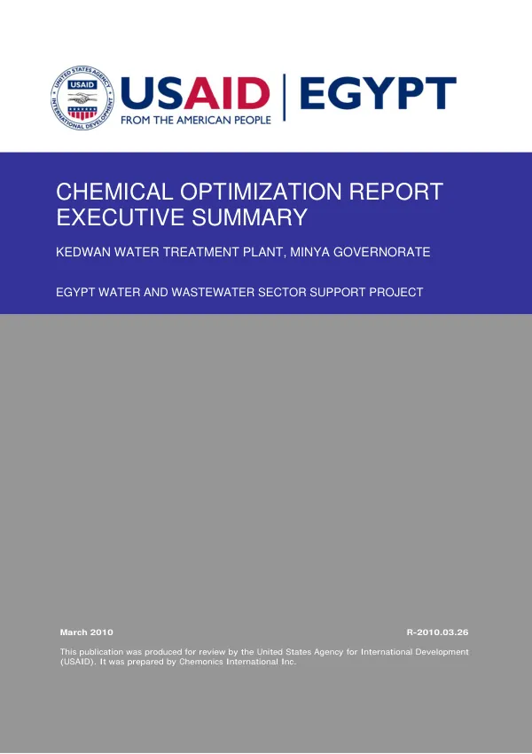 Chemical optimization report [Arabic] : executive summary