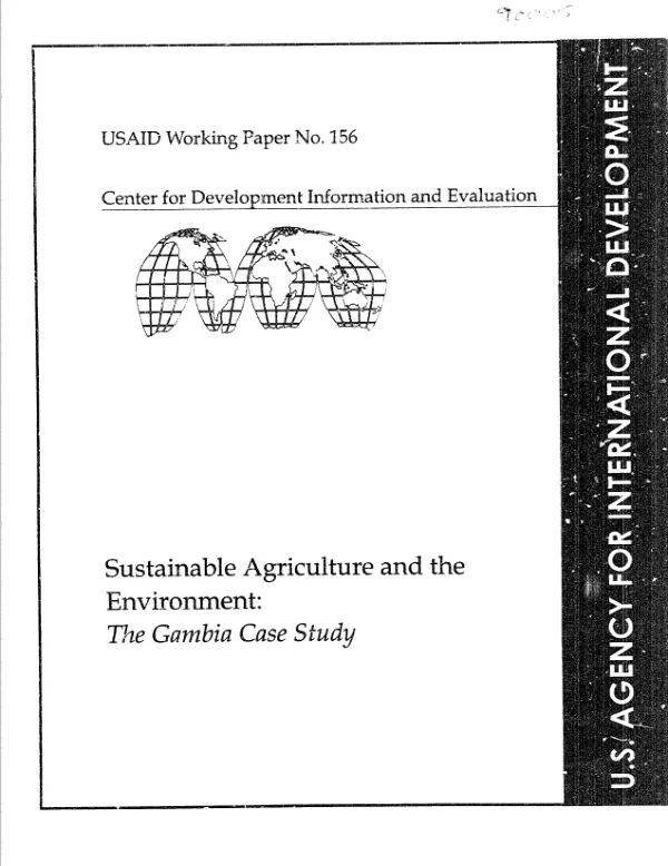 Sustainable agriculture and the environment : The Gambia case study
