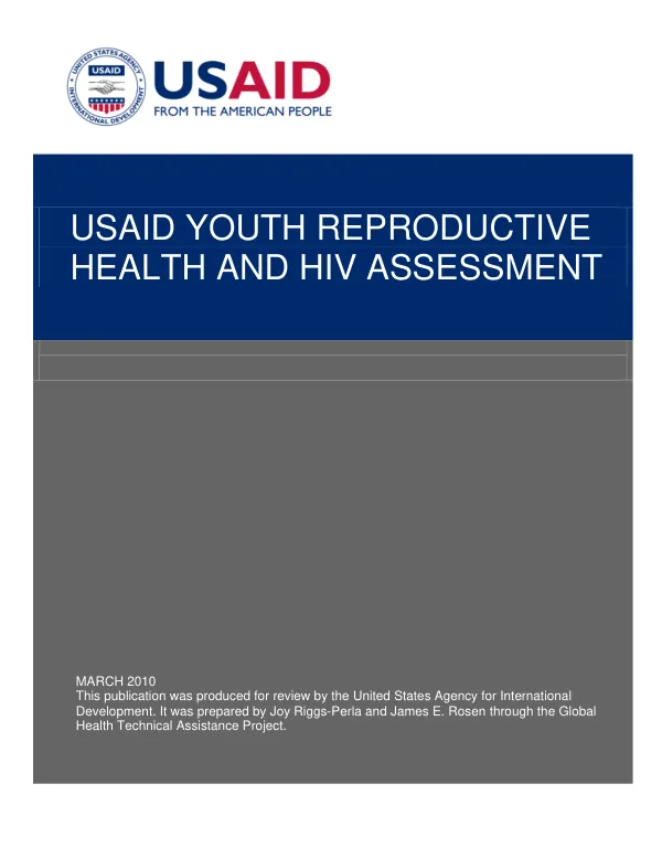 USAID youth reproductive health and HIV assessment