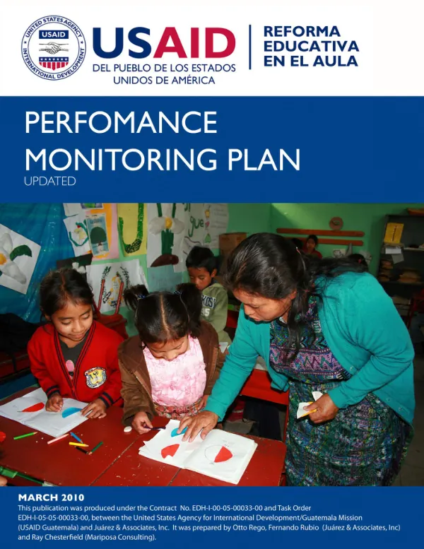 Performance monitoring plan : updated