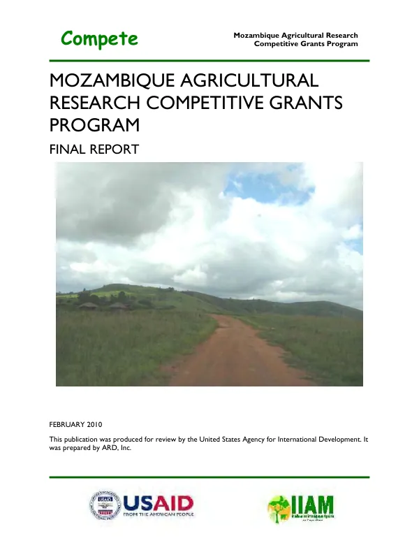 Mozambique agricultural research competitive grants program : final report