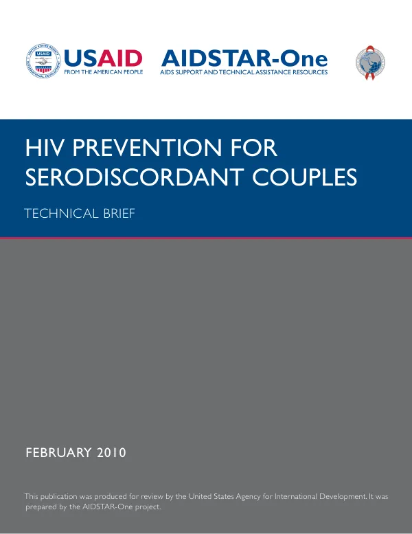 HIV prevention for serodiscordant couples : technical brief