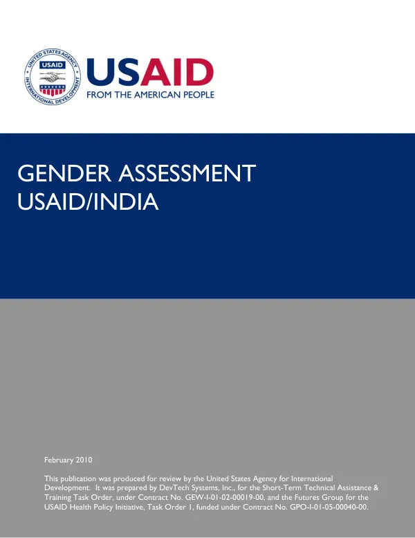 Gender assessment USAID/India