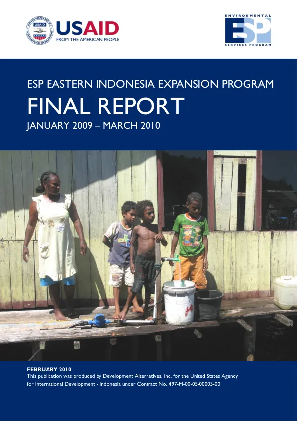 ESP Eastern Indonesia expansion program : final report, January 2009-March 2010