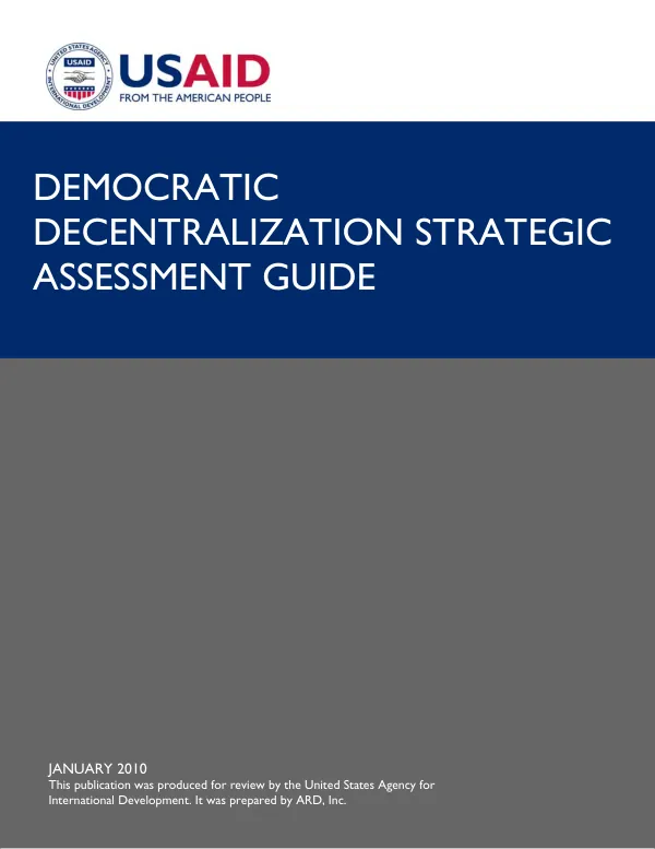 Democratic decentralization strategic assessment guide