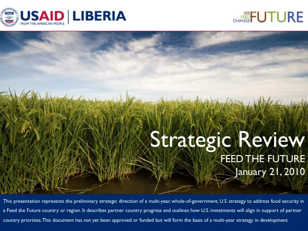 Liberia Feed the Future strategic review